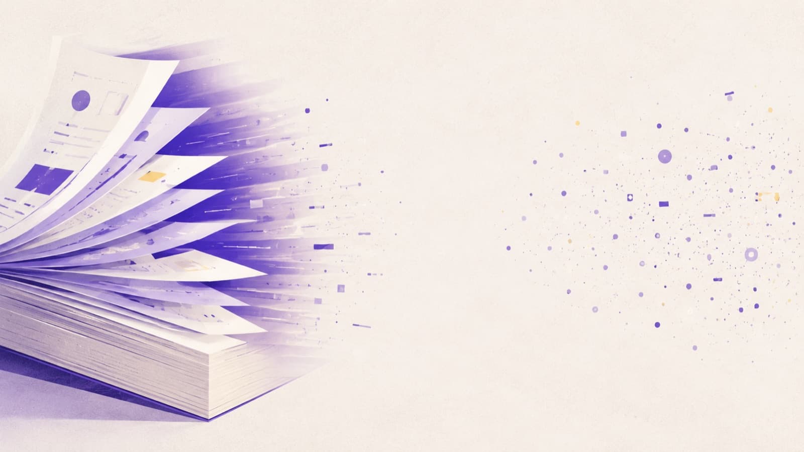 A stack of pages fanned rapidly, leaving behind only a scattered dust of marks